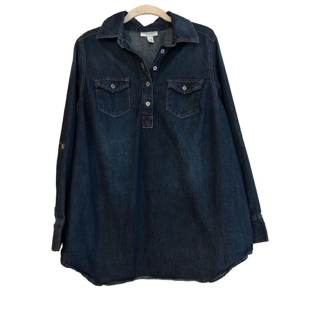 Liz Lange Maternity Denim Blue Front Pockets Size Medium